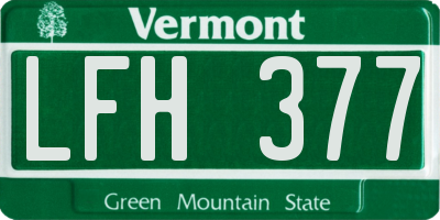 VT license plate LFH377
