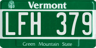 VT license plate LFH379