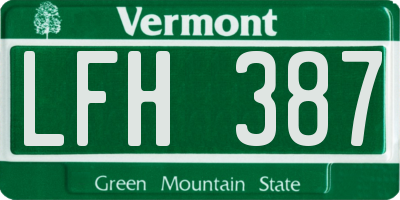 VT license plate LFH387
