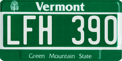 VT license plate LFH390
