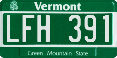 VT license plate LFH391