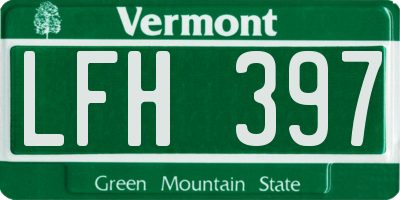 VT license plate LFH397