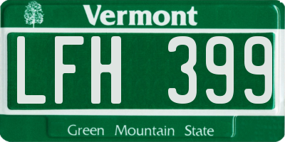 VT license plate LFH399
