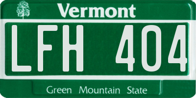 VT license plate LFH404