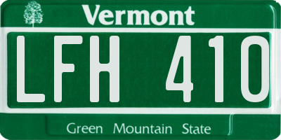 VT license plate LFH410