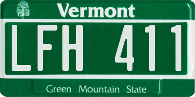 VT license plate LFH411