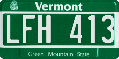 VT license plate LFH413