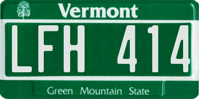 VT license plate LFH414