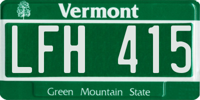 VT license plate LFH415