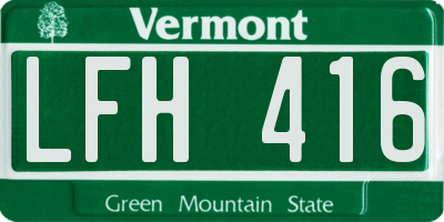VT license plate LFH416