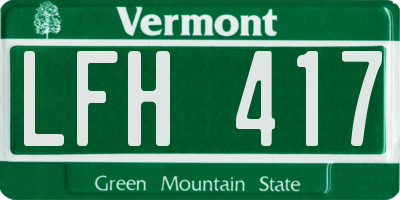 VT license plate LFH417