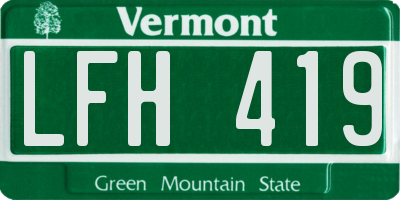 VT license plate LFH419