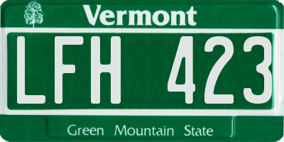 VT license plate LFH423
