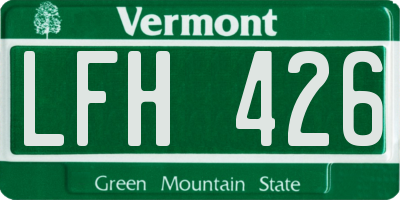 VT license plate LFH426