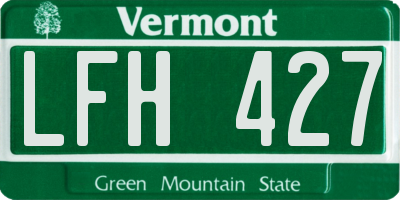 VT license plate LFH427