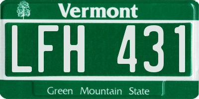 VT license plate LFH431