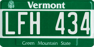 VT license plate LFH434