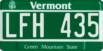 VT license plate LFH435