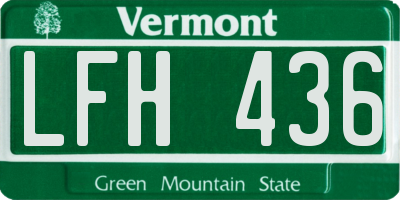 VT license plate LFH436