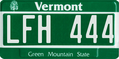 VT license plate LFH444