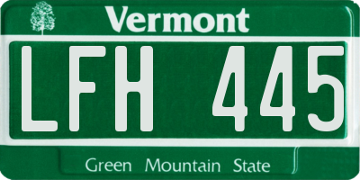 VT license plate LFH445