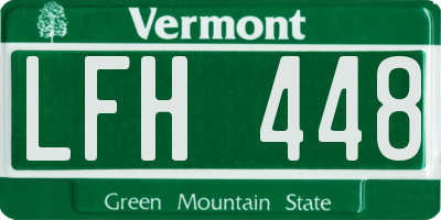 VT license plate LFH448