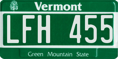 VT license plate LFH455