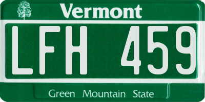 VT license plate LFH459
