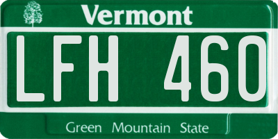 VT license plate LFH460