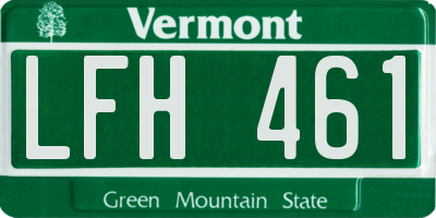 VT license plate LFH461