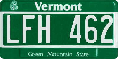 VT license plate LFH462