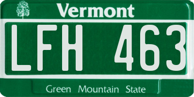 VT license plate LFH463