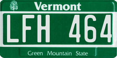 VT license plate LFH464