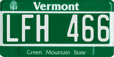 VT license plate LFH466
