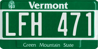 VT license plate LFH471