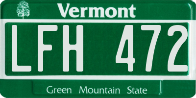 VT license plate LFH472