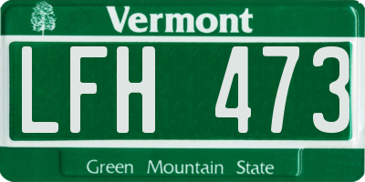 VT license plate LFH473