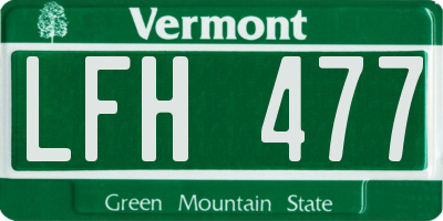 VT license plate LFH477