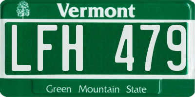 VT license plate LFH479