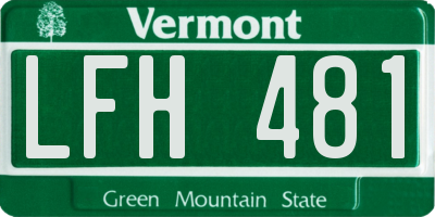 VT license plate LFH481