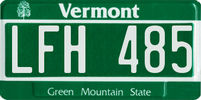 VT license plate LFH485