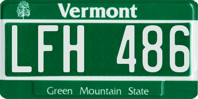 VT license plate LFH486