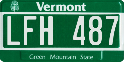 VT license plate LFH487