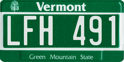 VT license plate LFH491