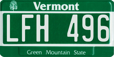 VT license plate LFH496