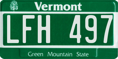 VT license plate LFH497