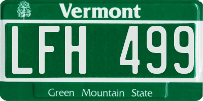 VT license plate LFH499