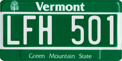 VT license plate LFH501