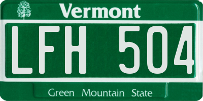 VT license plate LFH504