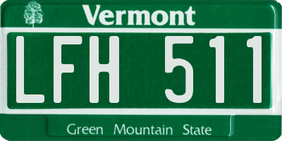 VT license plate LFH511